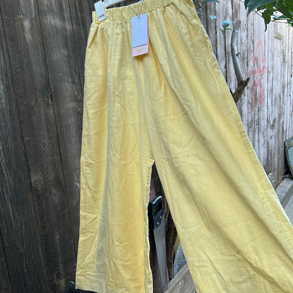 Yellow wide pants